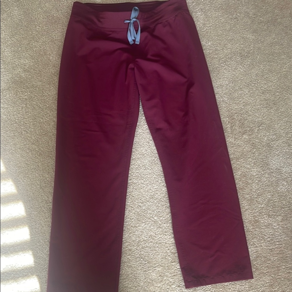 Figs Women's Straight Leg Pants - Burgundy and Gray